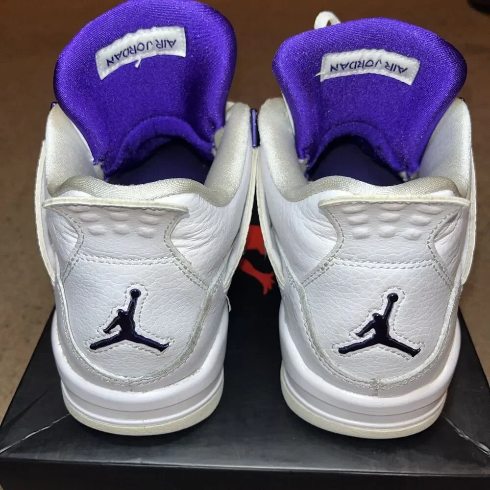 Size 6 - Nike Air Jordan 4 Retro GS Purple Metallic Men's Shoes